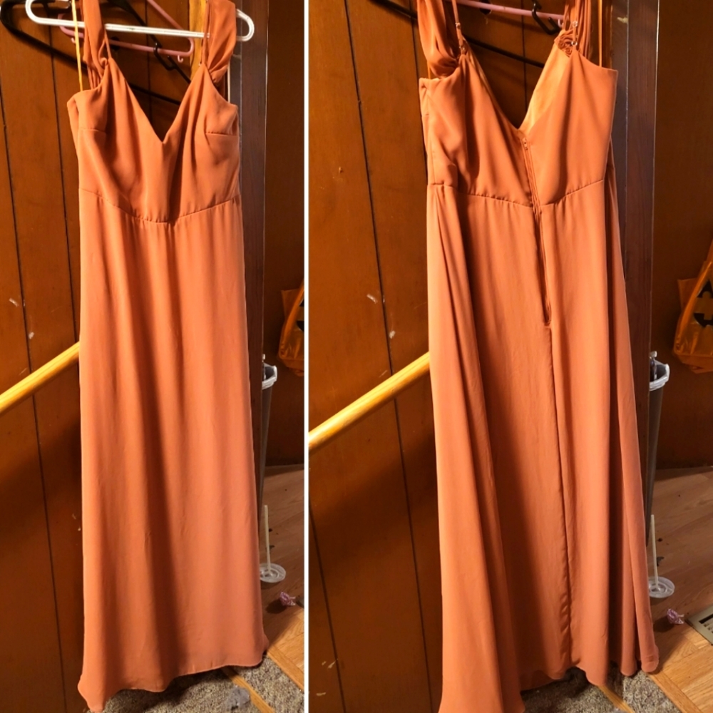 Birdey Grey Bridesmaid Dress, Size XL, Color Terracotta
